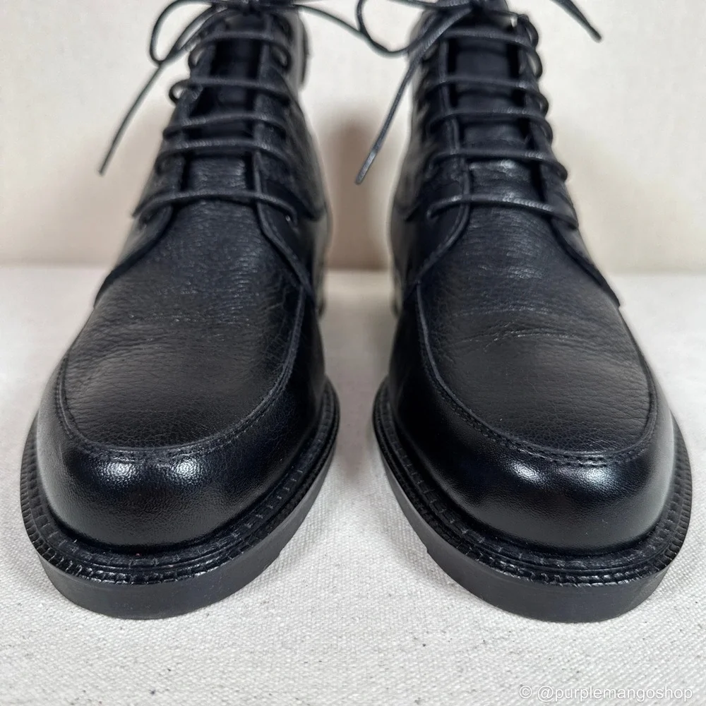 VINTAGE 1990s Impulse Steeple Gate Black Leather Boots‎ | M8.5 | Italy | NWOT
